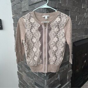 Banana Republic Beige Lace Cardigan